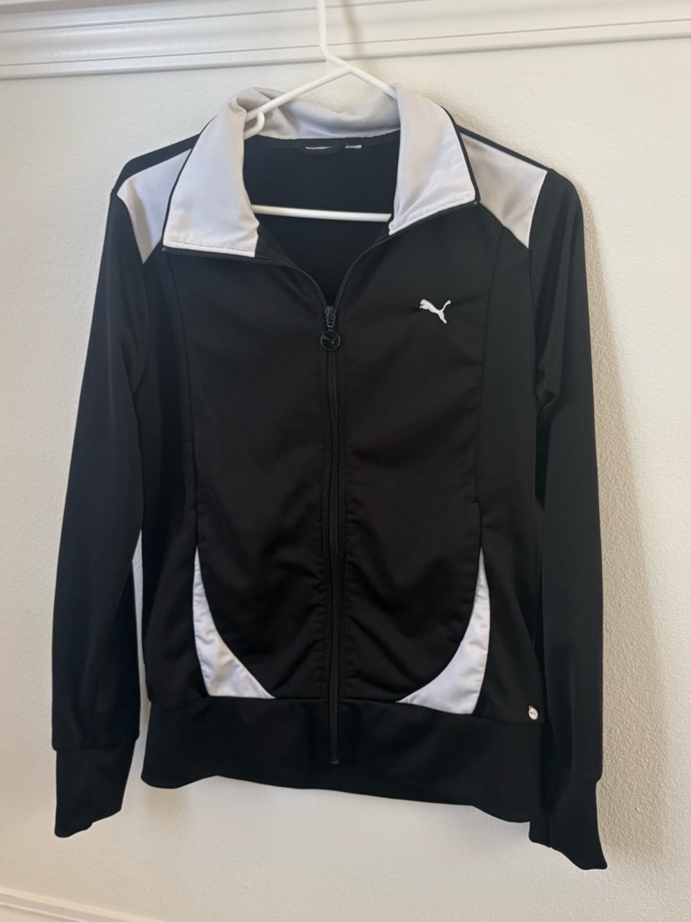 Puma Black and White Women's Athletic Track Athletic Jacket